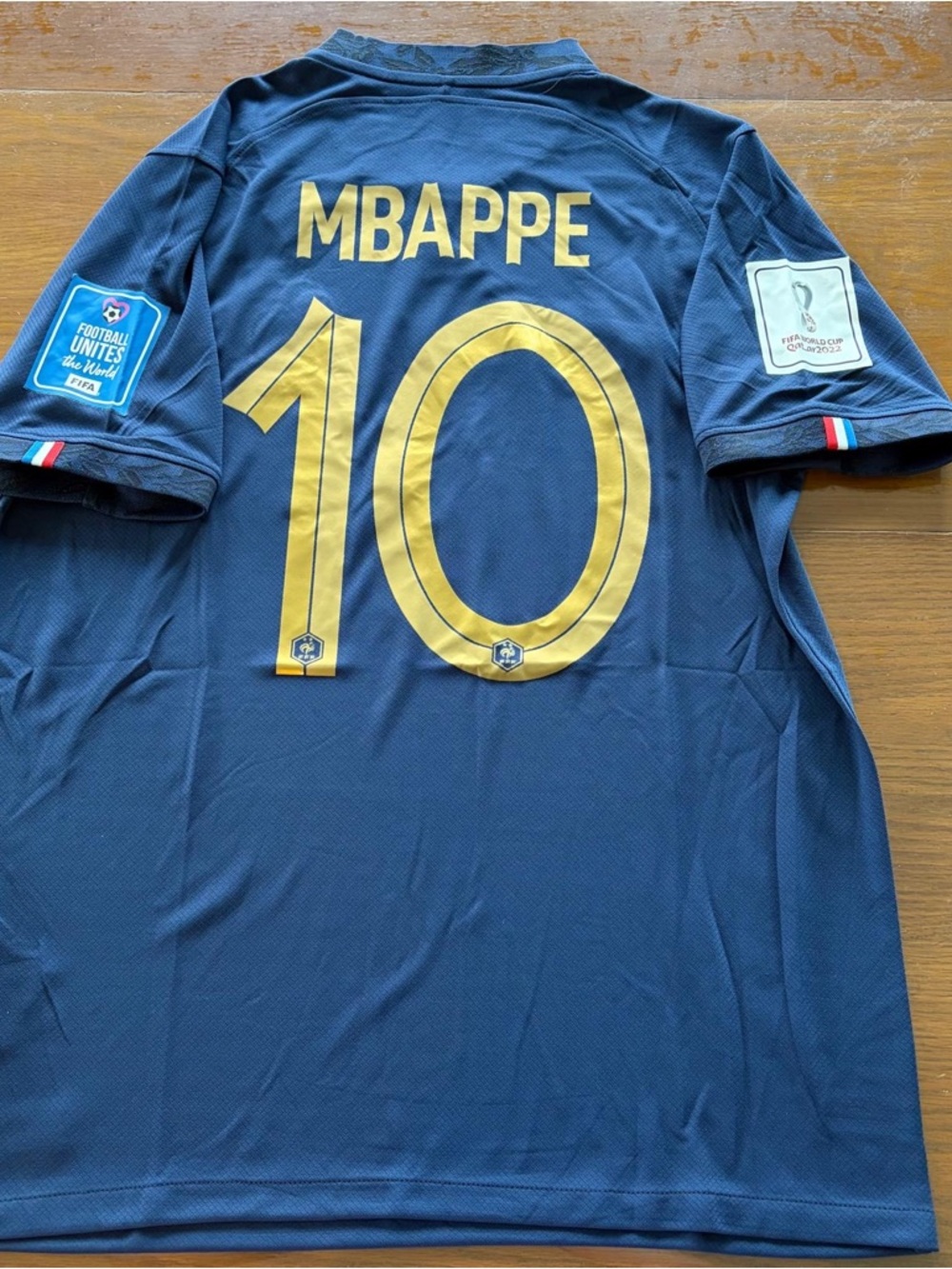 France Mbappé #10 Navy and Gold Men's Football Jersey